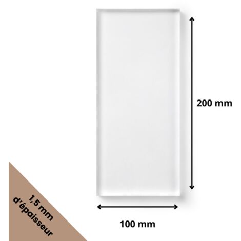 Plaque verre acrylique transparent 1,5 mm - 10 x 20 cm (100 x 200 mm) - Verre synthétique - Plaque PMMA XT - Plexiglass