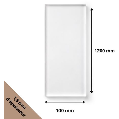 Plaque verre acrylique transparent 1,5 mm - 10 x 120 cm (100 x 1200 mm) - Verre synthétique - Plaque PMMA XT - Plexiglass