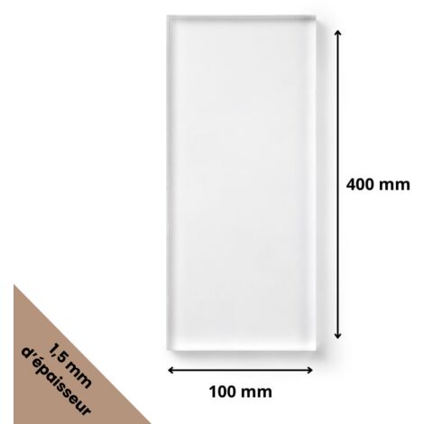 Plaque verre acrylique transparent 1,5 mm - 10 x 40 cm (100 x 400 mm) - Verre synthétique - Plaque PMMA XT - Plexiglass