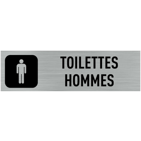 Pictogramme Toilettes Hommes (Q0003).- Plaque aluminium brossé -