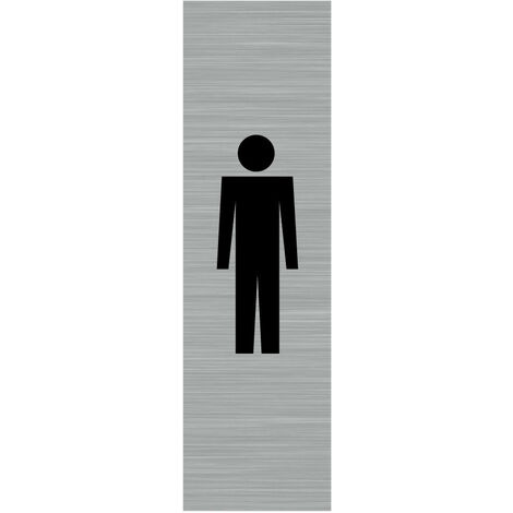 Pictogramme TOILETTES HOMMES (Q0132).- Adhésif aspect aluminium brossé - (1/5)