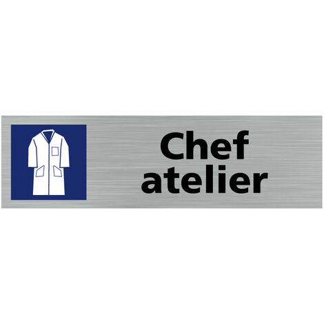 Pictogramme CHEF ATELIER (Q0432).- Plaque aluminium brossé - (1/5)