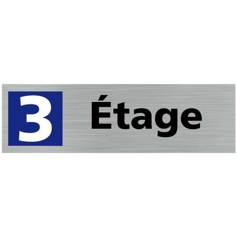 Pictogramme ETAGE 3 (Q0320).- Plaque aluminium brossé - (1/5)