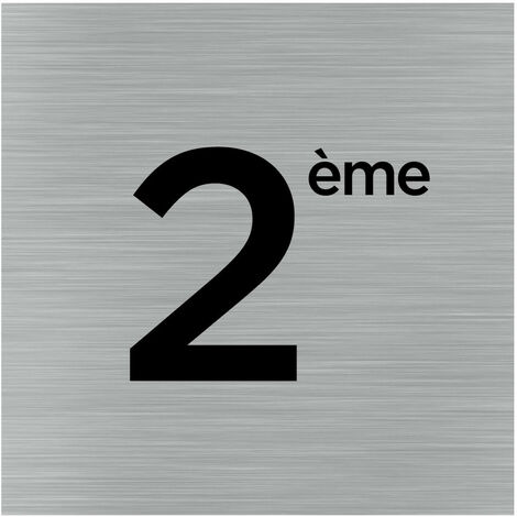 Pictogramme 2ème étage (Q1067).- Plaque aluminium brossé -