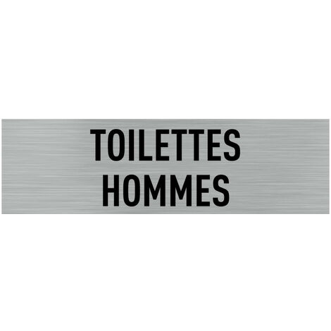Pictogramme TOILETTES HOMMES (Q0020).- Plaque aluminium brossé - (1/5)