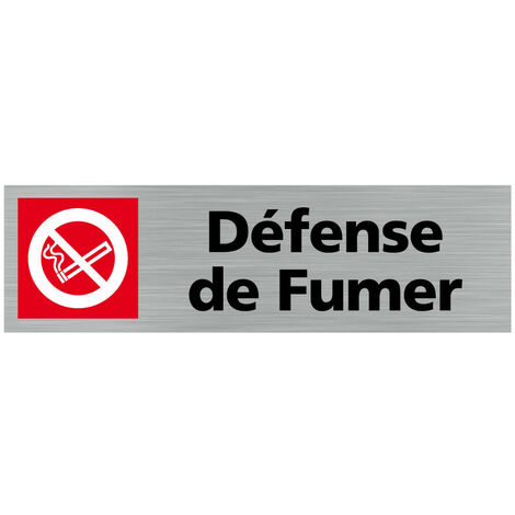 Pictogramme DEFENSE DE FUMER (Q0154).- Adhésif aspect aluminium brossé - (1/5)