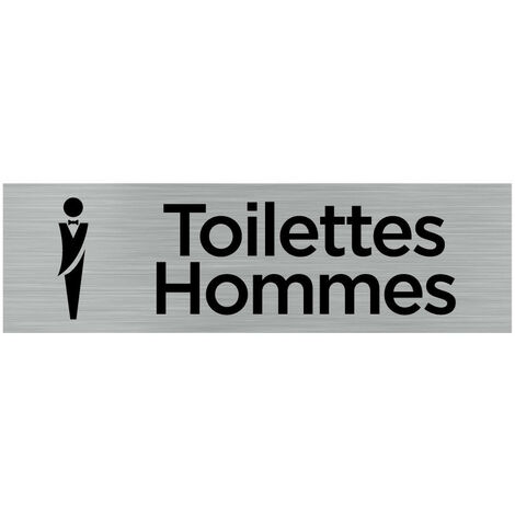 Pictogramme TOILETTES HOMMES (Q0060).- Plaque aluminium brossé - (1/5)
