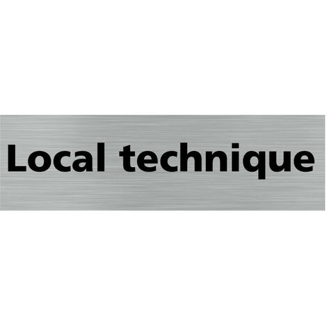 Plaque de porte Local Technique – Signalisation – Plaque aluminium brossé – 170 x 50 mm