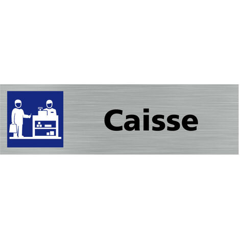 Pictogramme CAISSE (Q0280).- Adhésif aspect aluminium brossé - (1/5)