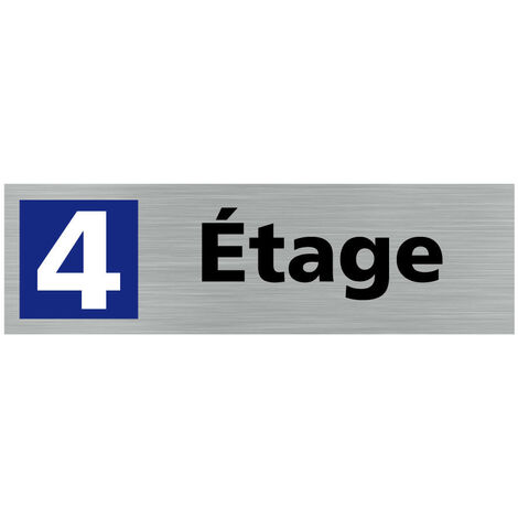 Pictogramme ETAGE 4 (Q0321).- Plaque aluminium brossé - (1/5)