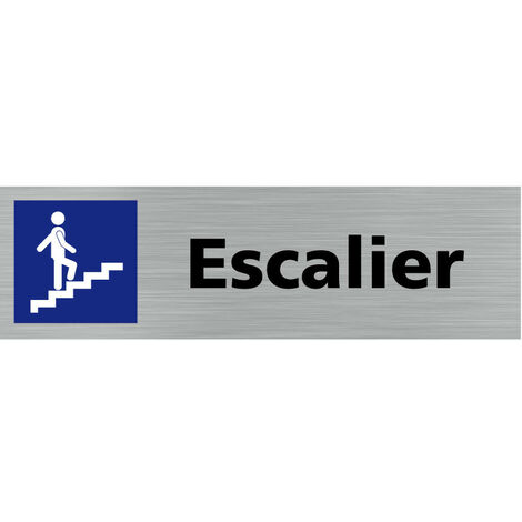 Pictogramme ESCALIER (Q0118).- Plaque aluminium brossé - (1/5)