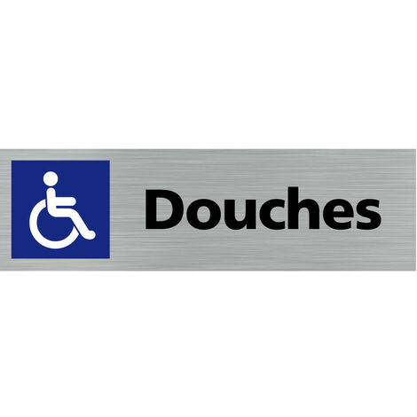 Pictogramme DOUCHES HANDICAPES (Q0112).- Plaque aluminium brossé - (1/5)