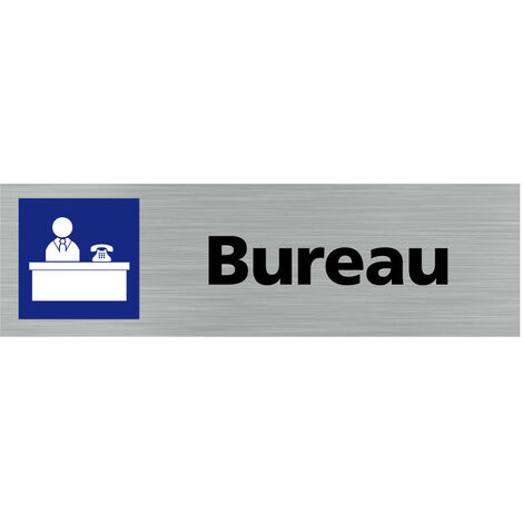 Pictogramme BUREAU (Q0259).- Adhésif aspect aluminium brossé - (1/5)