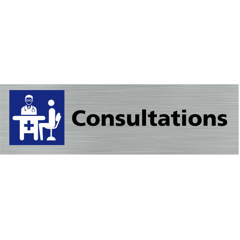 Pictogramme CONSULTATIONS (Q0287).- Plaque aluminium brossé - (1/5)