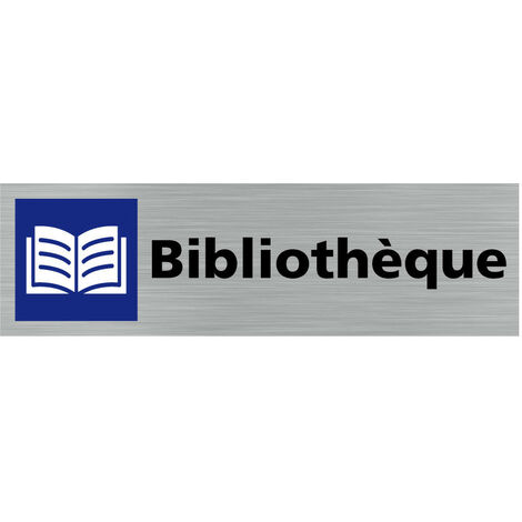 Pictogramme BIBLIOTHEQUE (Q0277).- Plaque aluminium brossé - (1/5)