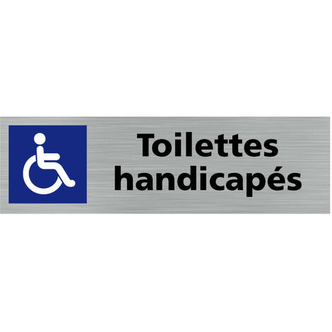 Pictogramme TOILETTES HANDICAPES (Q0244).- Plaque aluminium brossé - (1/5)