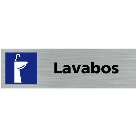 Pictogramme LAVABOS (Q0344).- Plaque aluminium brossé - (1/5)