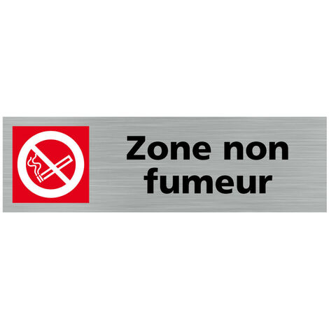 Pictogramme ZONE NON FUMEUR (Q0397).- Plaque aluminium brossé - (1/5)