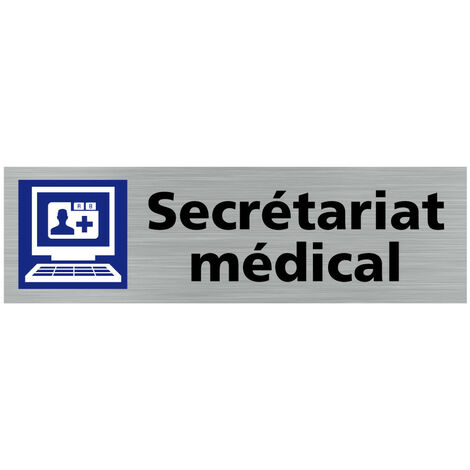 Pictogramme SECRETARIAT MEDICAL (Q0372).- Plaque aluminium brossé - (1/5)