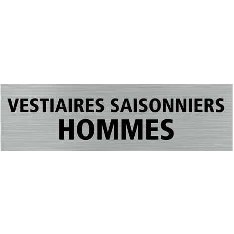 Pictogramme DE PORTE VESTIAIRES SAISONNIERS HOMMES (Q0426).- Adhésif aspect aluminium brossé - (1/5)