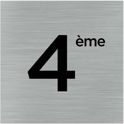 Pictogramme 4ème étage (Q1069).- Plaque aluminium brossé -