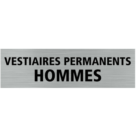 Pictogramme VESTIAIRES PERMANENTS HOMMES (Q0428).- Adhésif aspect aluminium brossé - (1/5)