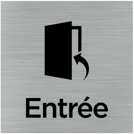 Pictogramme Entrée (Q1016).- Plaque aluminium brossé - (1/5)