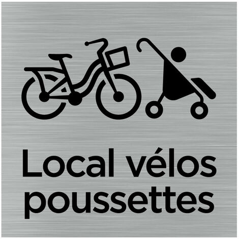 Pictogramme Local vélos et poussettes (Q1032).- Plaque aluminium brossé -