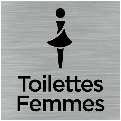 Pictogramme Toilettes Femmes (Q1049).- Plaque aluminium brossé -