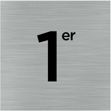 Signaletique.Biz France – Plaque de porte carré pictogramme 1er étage 150 x 150 mm – Aluminium brossé – Signalétique claire pour espaces intérieurs
