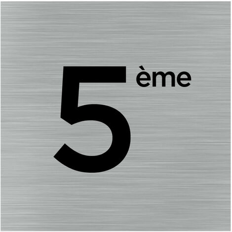 Pictogramme 5ème étage (Q1070).- Plaque aluminium brossé -