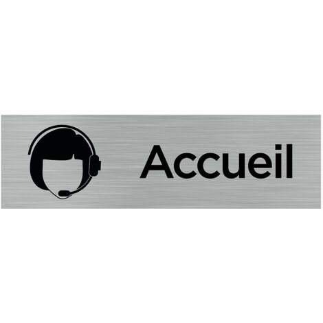 Pictogramme ACCUEIL (Q0068).- Plaque aluminium brossé - (1/5)