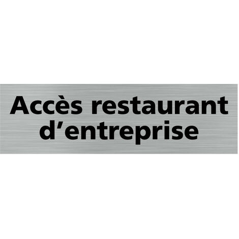 Pictogramme ACCES RESTAURANT D'ENTREPRISE (Q0256).- Adhésif aspect aluminium brossé - (1/5)