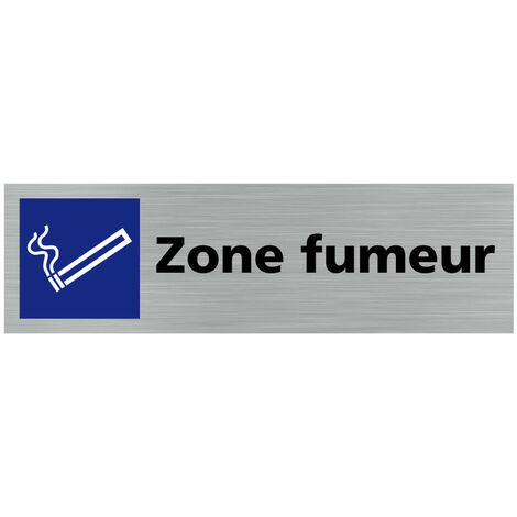 Pictogramme ZONE FUMEUR (Q0395).- Plaque aluminium brossé - (1/5)