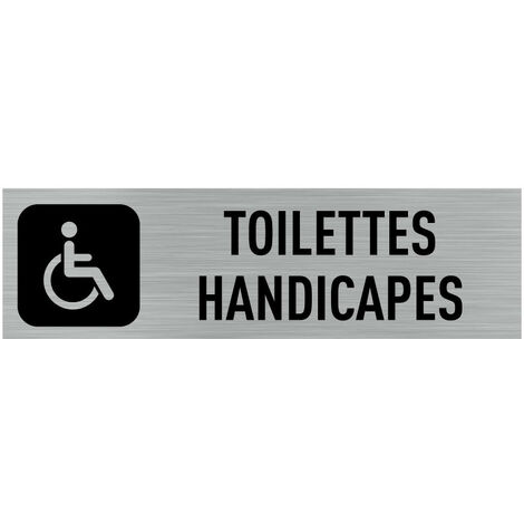 Pictogramme Toilettes Handicapés (Q0005).- Plaque aluminium brossé - (1/5)