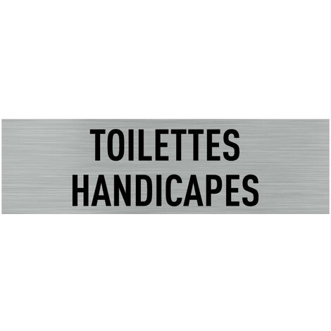 Pictogramme TOILETTES HANDICAPES (Q0019).- Plaque aluminium brossé - (1/5)