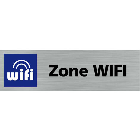 Pictogramme ZONE WIFI (Q0107).- Plaque aluminium brossé - (1/5)