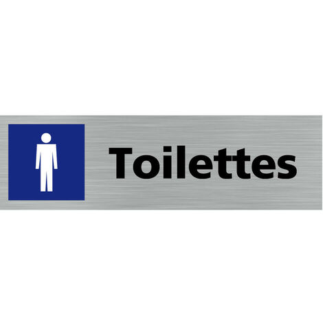 Pictogramme TOILETTES HOMMES (Q0125).- Plaque aluminium brossé - (1/5)