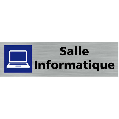 Pictogramme SALLE INFORMATIQUE (Q0238).- Plaque aluminium brossé - (1/5)