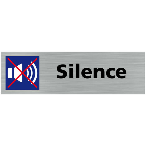 Pictogramme SILENCE (Q0378).- Plaque aluminium brossé - (1/5)