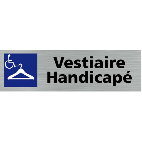 Pictogramme VESTIAIRE HANDICAPE (Q0260).- Plaque aluminium brossé - (1/5)