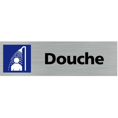 Pictogramme DOUCHE (Q0258).- Adhésif aspect aluminium brossé - (1/5)