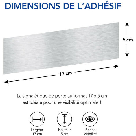 Pictogramme SALLE D'ATTENTE (Q0266). Signalisation Porte - 170 X 50 mm -  Autocollant souple ou plaque alu brossé 2mm.