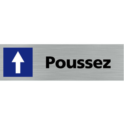 Pictogramme POUSSEZ (Q0106).- Plaque aluminium brossé - (1/5)