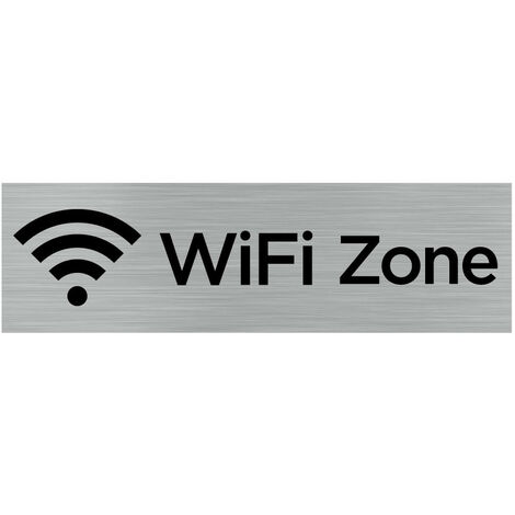 Pictogramme ZONE WIFI (Q0070).- Plaque aluminium brossé - (1/5)