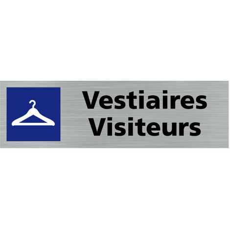 Pictogramme VESTIAIRES VISITEURS (Q0264).- Plaque aluminium brossé - (1/5)