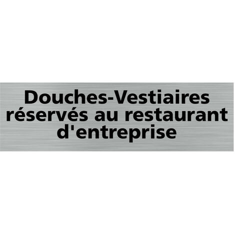 Pictogramme DOUCHE/VESTAIRE RESERVE RESTAURANT D'ENTREPRISE (Q0249).- Adhésif aspect aluminium brossé - (1/5)