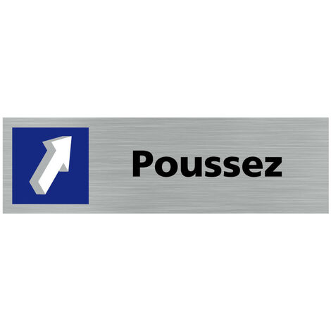 Pictogramme POUSSEZ (Q0361).- Plaque aluminium brossé - (1/5)