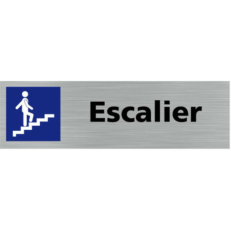 Pictogramme ESCALIER (Q0268).- Plaque aluminium brossé - (1/5)