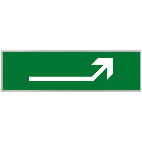 Pictogramme FLECHE VERS LE HAUT A DROITE (Q0334).- Adhésif aspect aluminium brossé - (1/5)